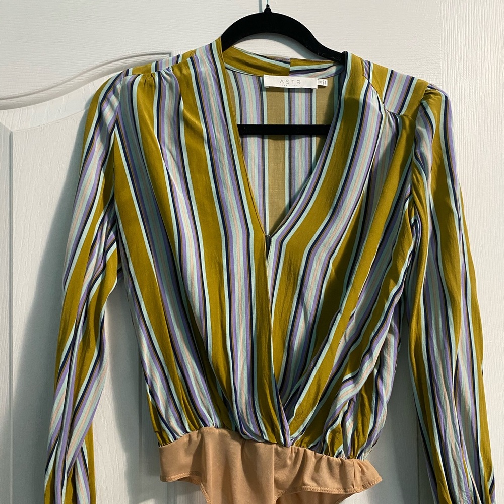 Striped body suit